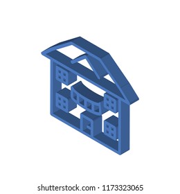 House isometric left top view 3D icon