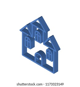 House isometric left top view 3D icon