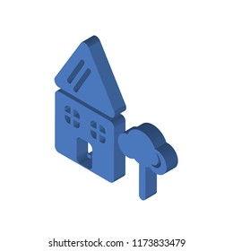 House isometric left top view 3D icon