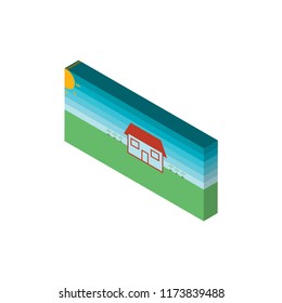 house isometric left top view 3D icon