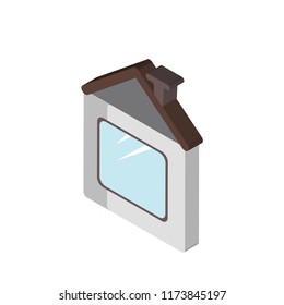 House isometric left top view 3D icon