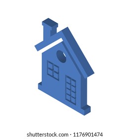 House isometric left top view 3D icon