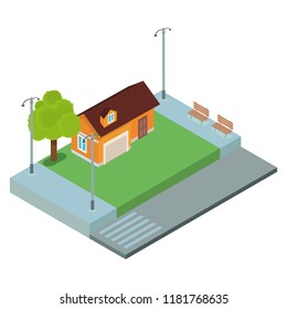 House isometric scenery