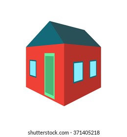 House in isometric style. Vector illustration. Isometric object on white background.