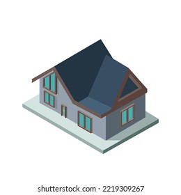 House isometric vector icon, Vector isometric infographic element,  Real estate, rent and home concept.