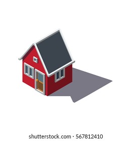 House Isometric Vector Illustration Created For Mobile, Web, Decor, Print Products, Application on white background