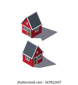 House Isometric Vector Illustration Created For Mobile, Web, Decor, Print Products, Application on white background