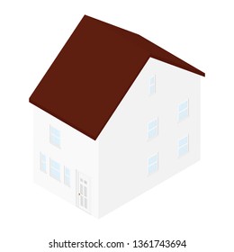 House isometric view vector icon isolated on white background.