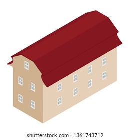 House isometric view vector icon isolated on white background.