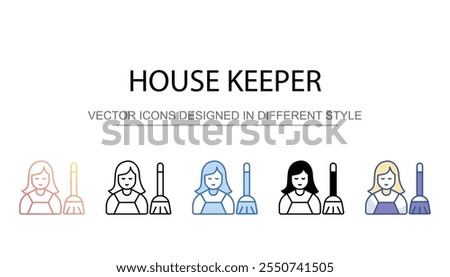 House Keeper icon design with white background stock illustration