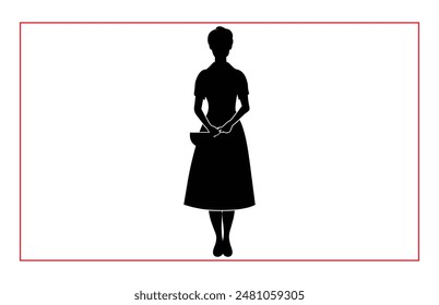 House Keeper vector silhouette, Cleaning Silhouette Maid