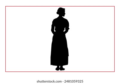 House Keeper vector silhouette, Cleaning Silhouette Maid