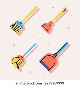 house keeping handle tools icons