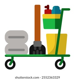 House keeping Icon In Color Fill. Flat Style. Isolated on White Background
