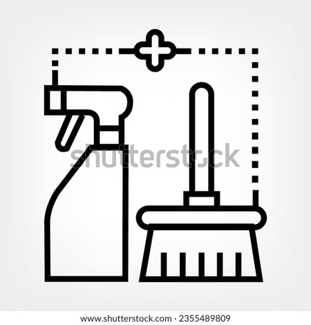 House keeping Icon Vector line art white background 