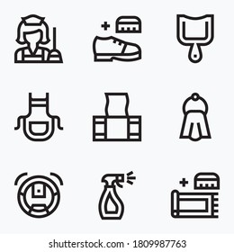 House keeping icons set line with white background - vector