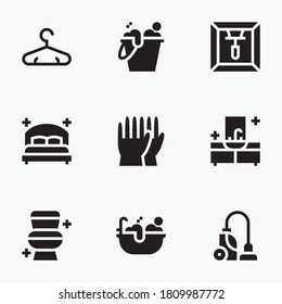 House keeping icons set line with white background - vector