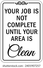 House keeping sign and labels