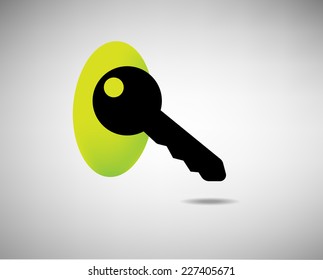 house key black  icon - EPS 10 vector