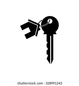 house key - black vector icon