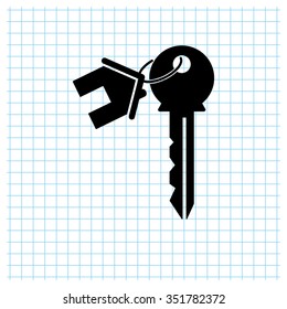 house key - black vector icon