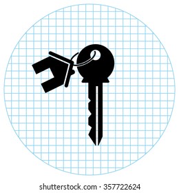house key  - black vector icon