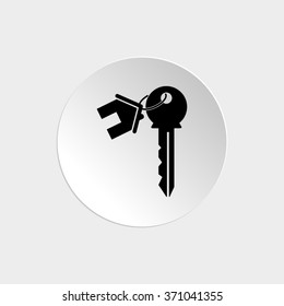 house key  - black vector icon