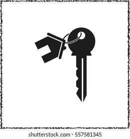 house key  - black vector icon