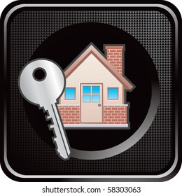 house and key black web button