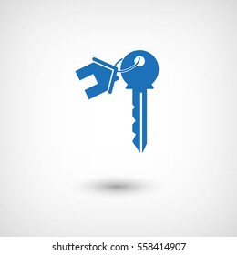 house key  - blue vector icon