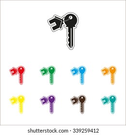 house key - color vector icon