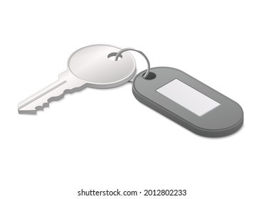House key. Colored vector Isometric illustration. Isolated on white background.