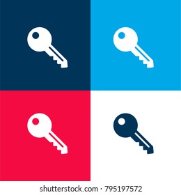 House Key four color material and minimal icon logo set in red and blue
