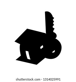House Key glyph Icon - Vector