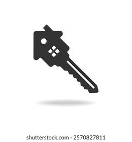 House key graphic icon. Concept real estate symbol. Sign isolated on white background. Vector illustration