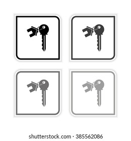 house key -  grayscale vector icon