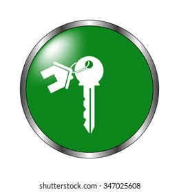 house key -  green vector icon