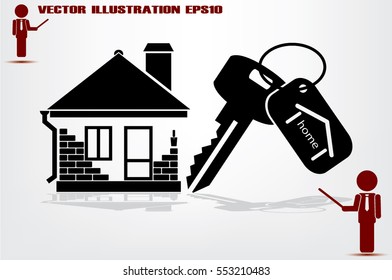 house key hand vector icon 