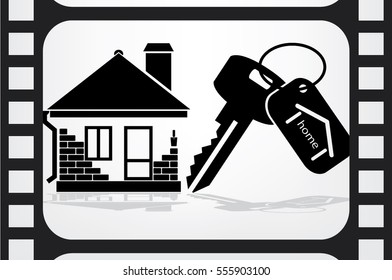 house key hand vector icon