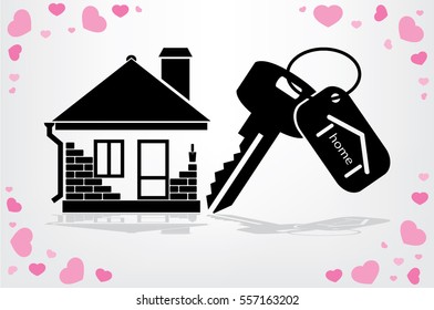 house key hand vector icon