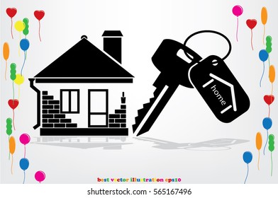 house key hand vector icon