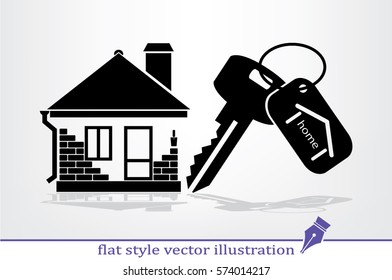 house key hand vector icon.