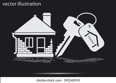 house key hand vector icon