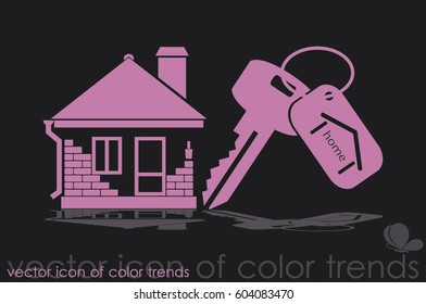 house key hand vector icon.