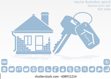 house key hand vector icon