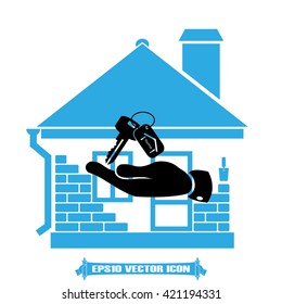 House key hand vector illustration EPS 10