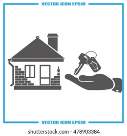 House key hand vector illustration EPS 10