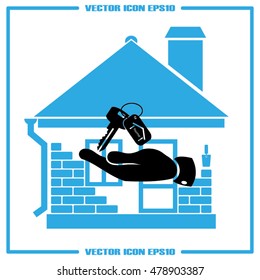 House key hand vector illustration EPS 10