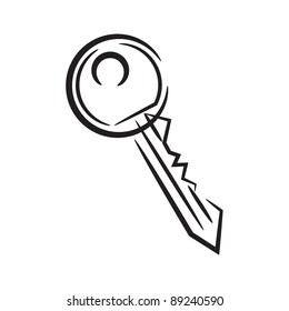 house key. icon black and white vector illustration