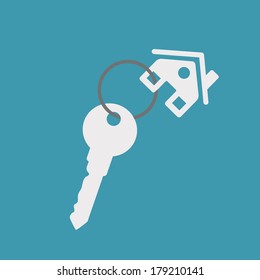 house key icon colorful flat style vector illustration. vector real estate template